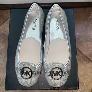 Michael Kors Sparkly Silver Flats